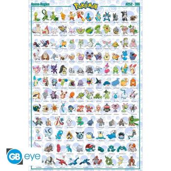 POKEMON - Poster Maxi "Hoenn"  Bedecken Sie Ihre Wand mit diesem großen Poster von dem Pokemon aus der Region Hoenn!